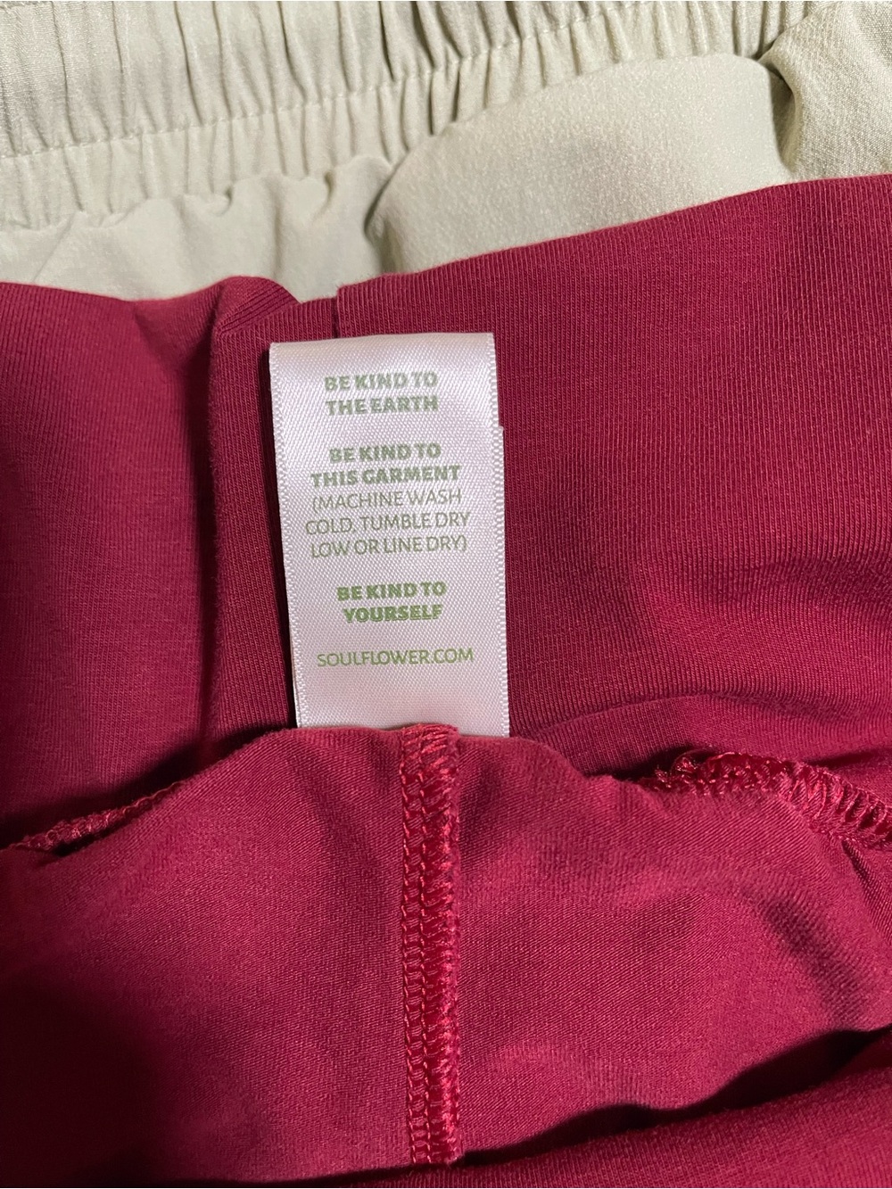Soul Flower Wide Leg Pants in Deep Burgundy with Gray Floral Print - Picture 7 of 7